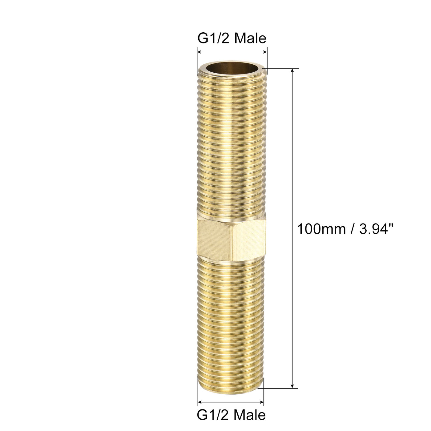 Harfington Brass Pipe Fitting Male Thread Hex Connector Pipe Adapter