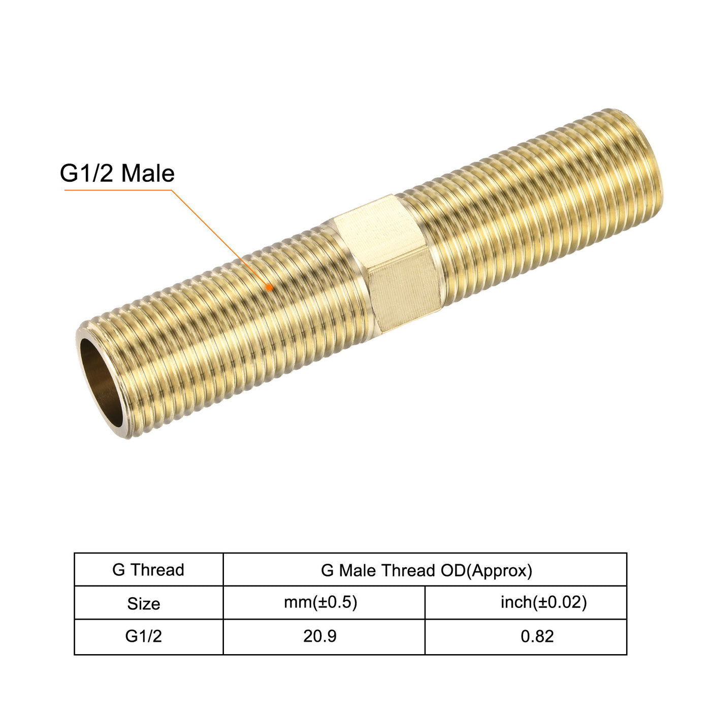 Harfington Brass Pipe Fitting Male Thread Hex Connector Pipe Adapter