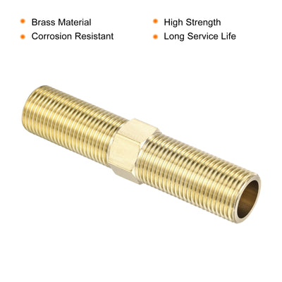 Harfington Brass Pipe Fitting Male Thread Hex Connector Pipe Adapter