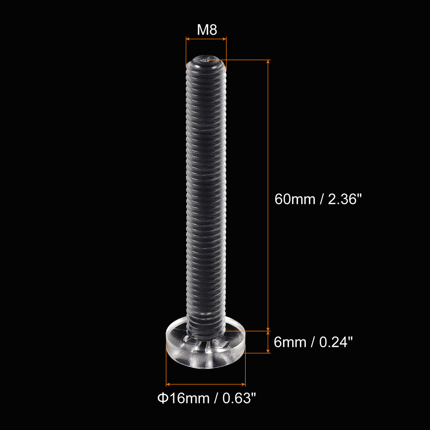 Harfington Plastic Phillips Bolt, PC Pan Head Machine Screws