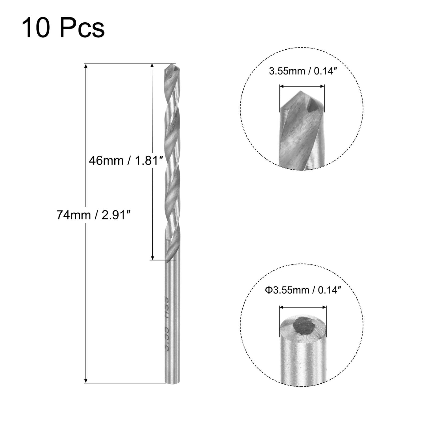 uxcell High Speed Steel Drill Bits Fully Ground Drill Bit