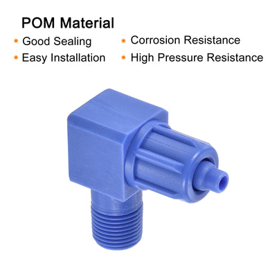 Harfington Elbow Tube Fitting Thread Fit for Hose OD POM Compression Connector