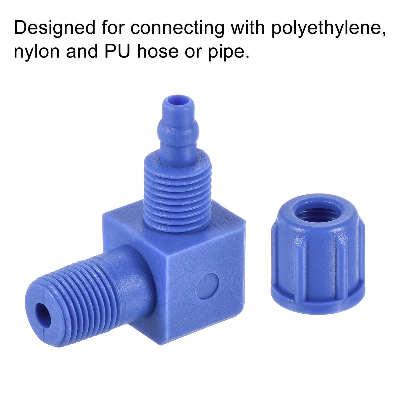 Harfington Elbow Tube Fitting Thread Fit for Hose OD POM Compression Connector