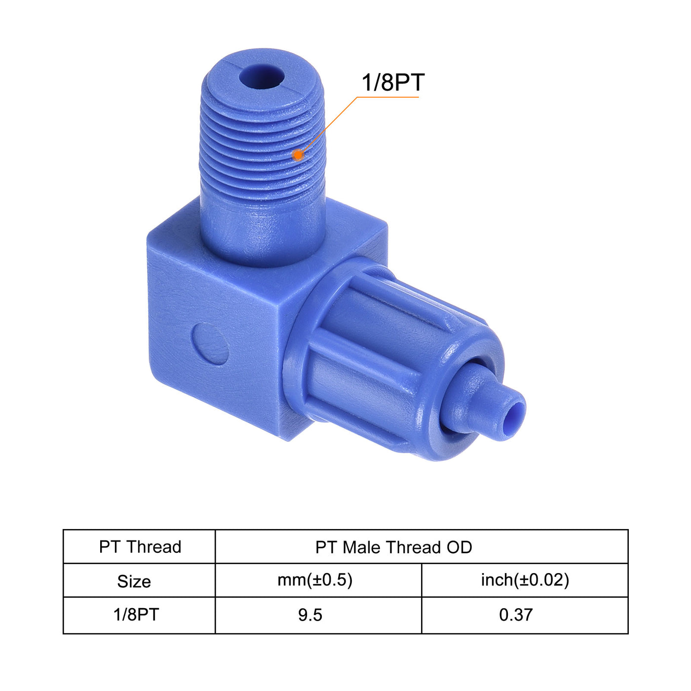 Harfington Elbow Tube Fitting Thread Hose POM Compression Adapter Connector