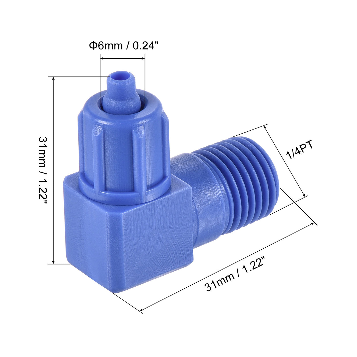 Harfington Elbow Tube Fitting Thread for POM Compression Adapter Connector