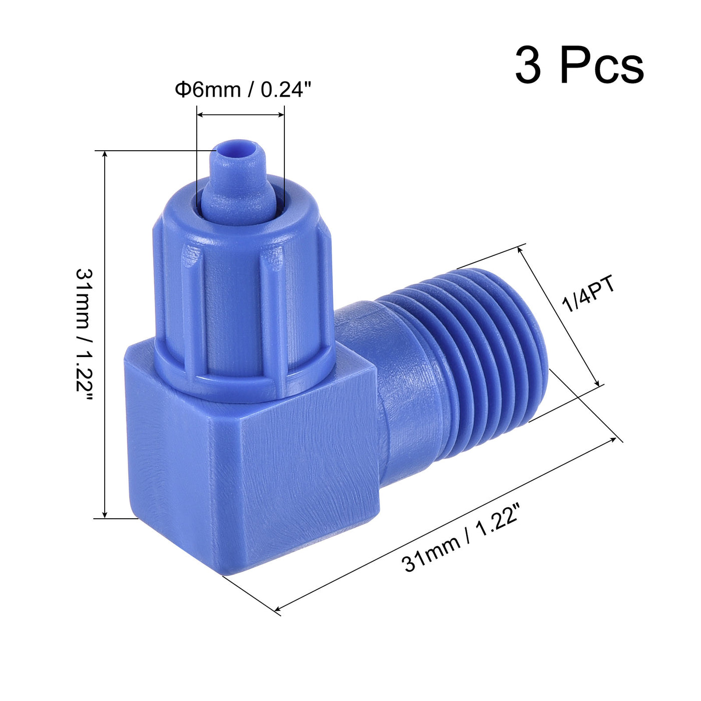 Harfington Elbow Tube Fitting Thread Hose POM Compression Connector