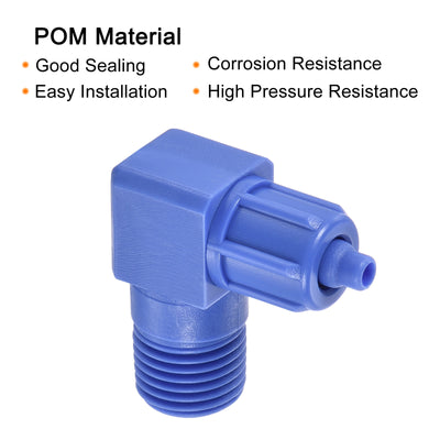 Harfington Elbow Tube Fitting Thread Hose POM Compression Connector