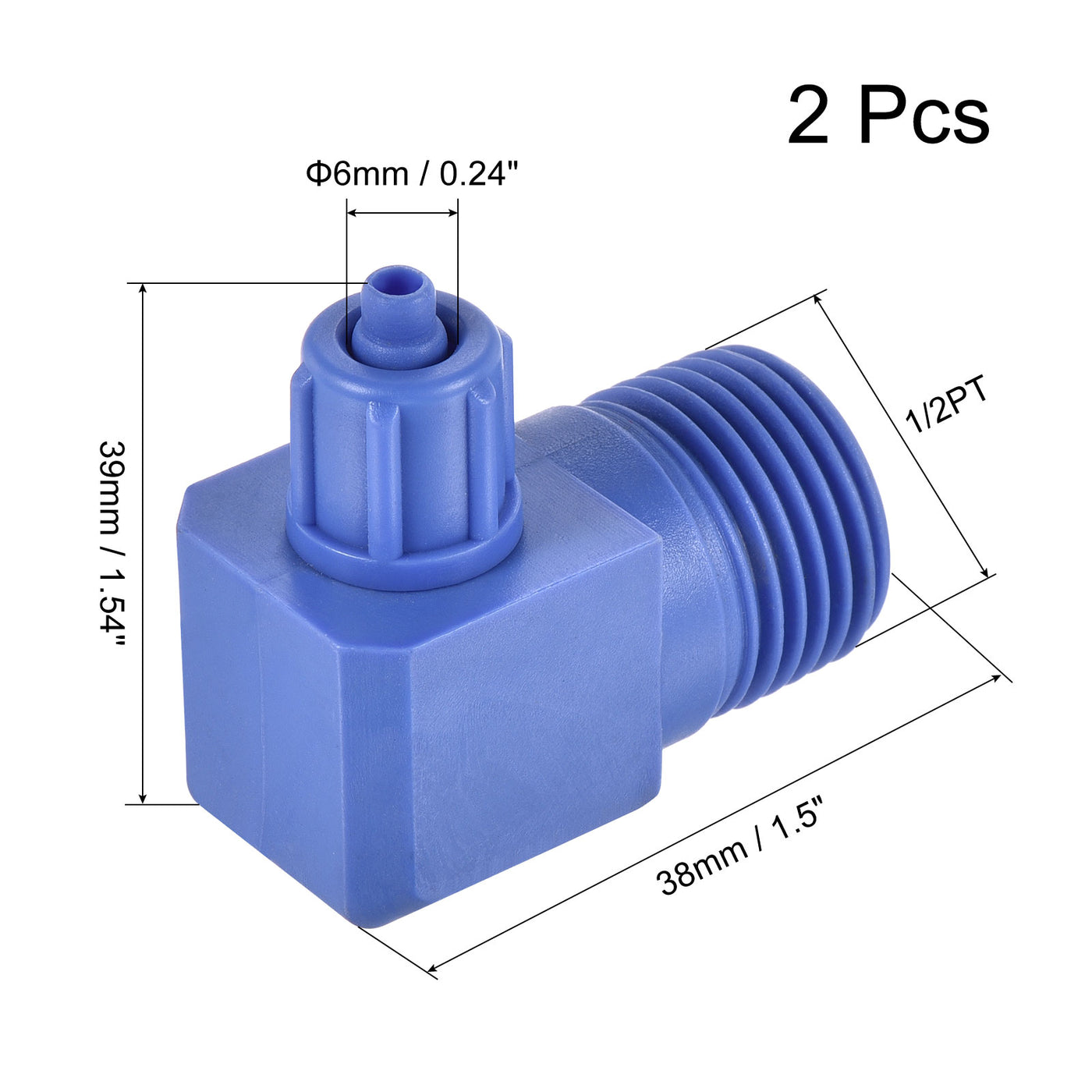 Harfington Elbow Tube Fitting Thread Fit Hose OD POM Compression