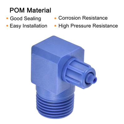 Harfington Elbow Tube Fitting Thread Fit Hose OD POM Compression