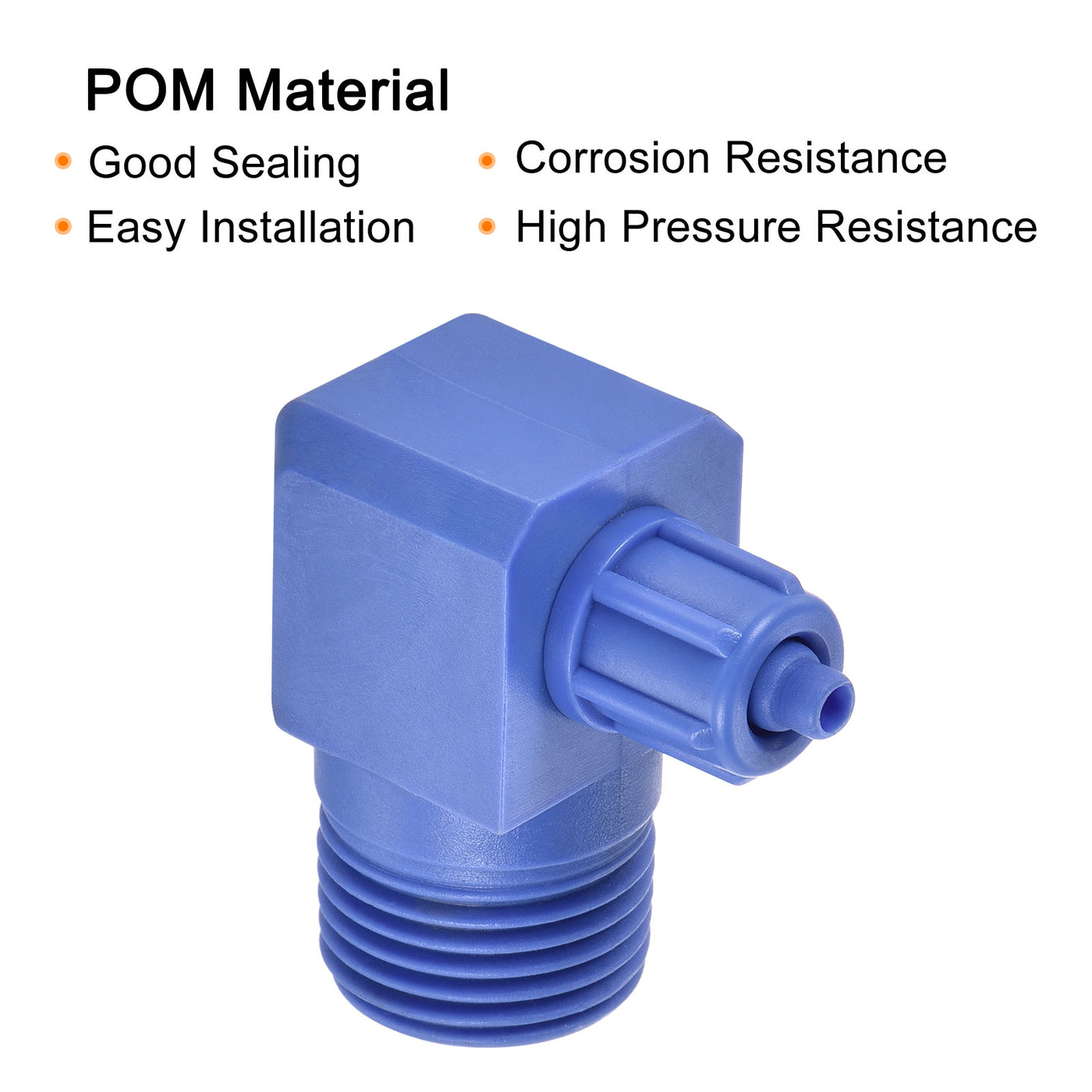 Harfington Elbow Tube Fitting Thread Fit Hose OD POM Compression