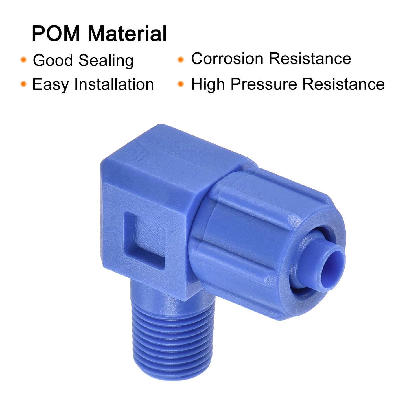 Harfington Elbow Tube Fitting Thread Fit for Hose OD POM Compression Connector