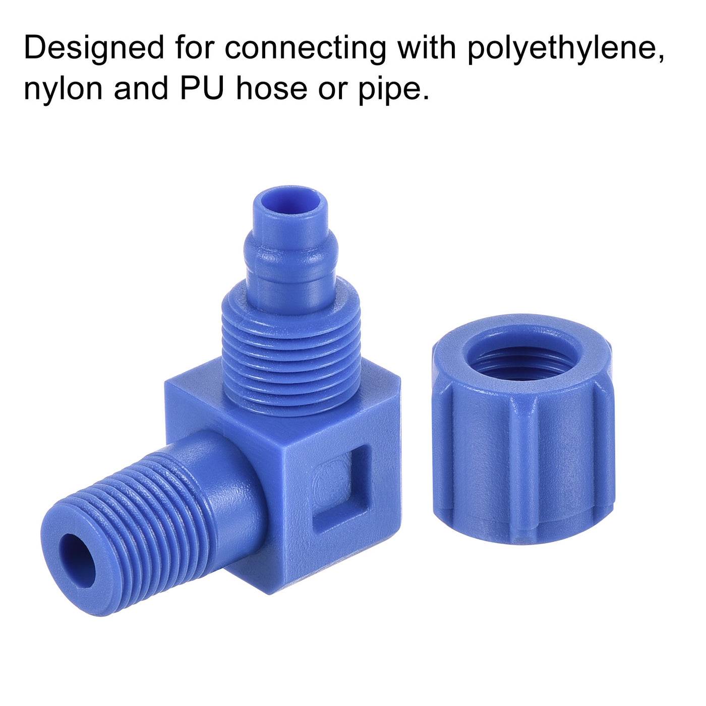 Harfington Elbow Tube Fitting Thread Fit for Hose OD POM Compression Connector