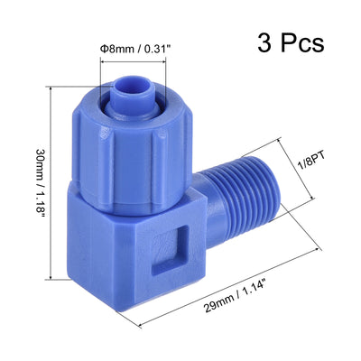 Harfington Elbow Tube Fitting Thread Hose POM Compression Adapter Connector