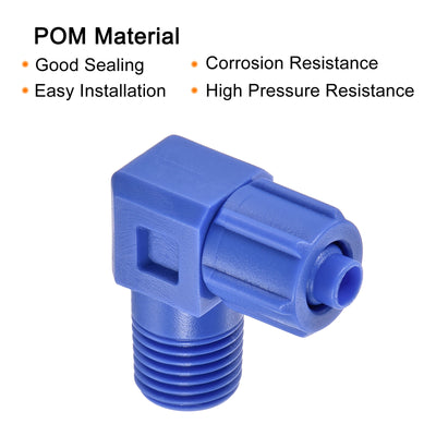 Harfington Elbow Tube Fitting Thread Hose POM Compression Connector