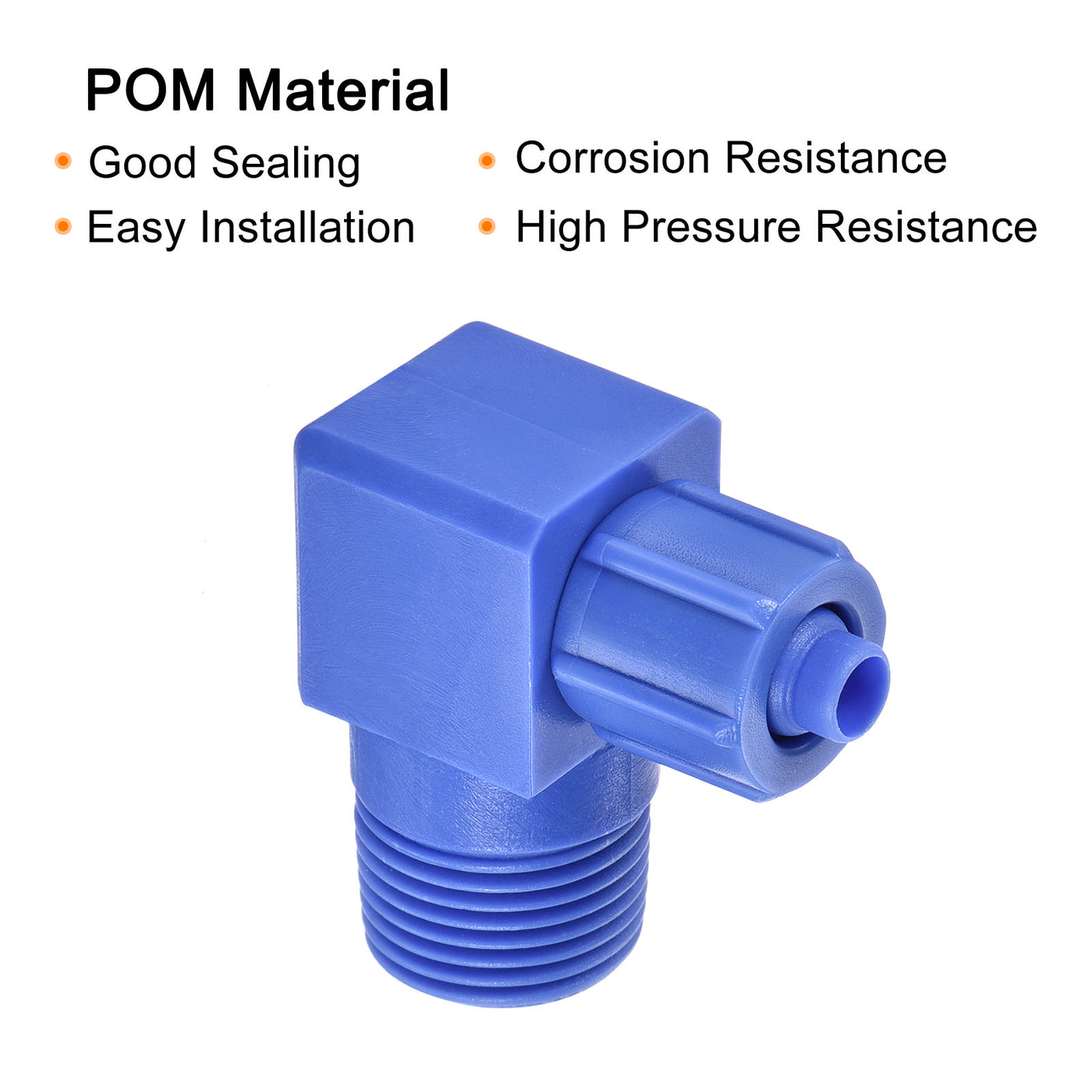 Harfington Elbow Tube Fitting Fit for Hose OD POM Compression Connector