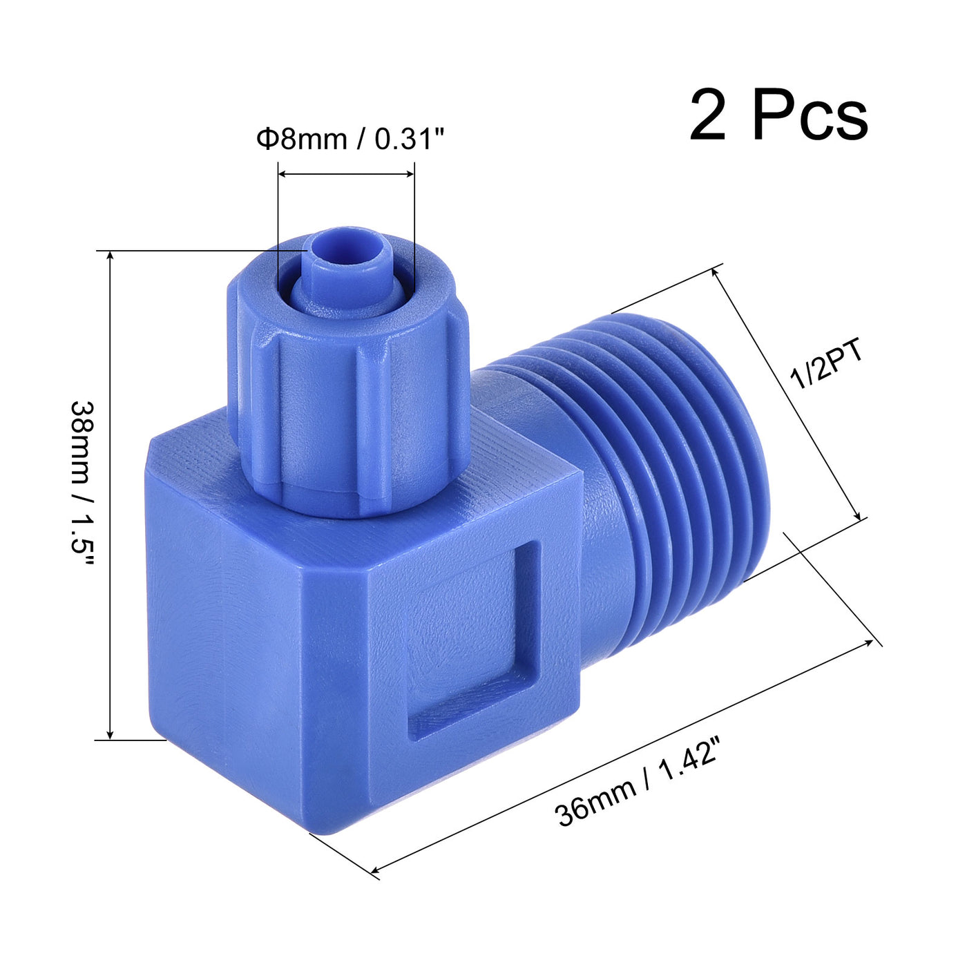 Harfington Elbow Tube Fitting Thread Fit Hose OD POM Compression