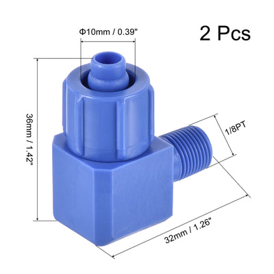 Harfington Elbow Tube Fitting Thread Fit for Hose OD POM Compression Connector