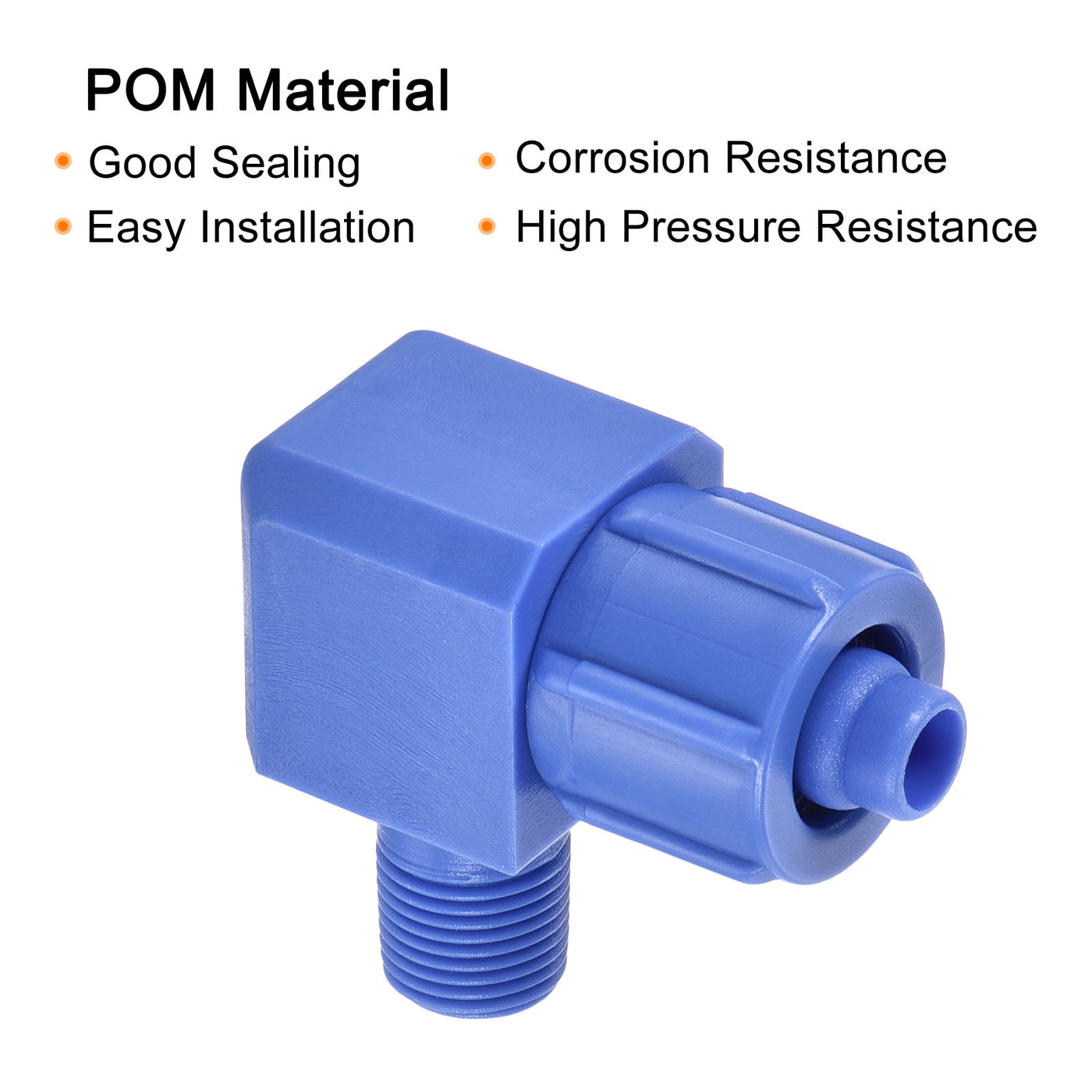 Harfington Elbow Tube Fitting Thread Fit for Hose OD POM Compression Connector