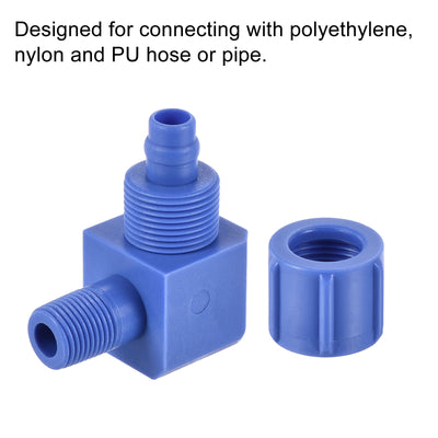 Harfington Elbow Tube Fitting Thread Hose POM Compression Adapter Connector