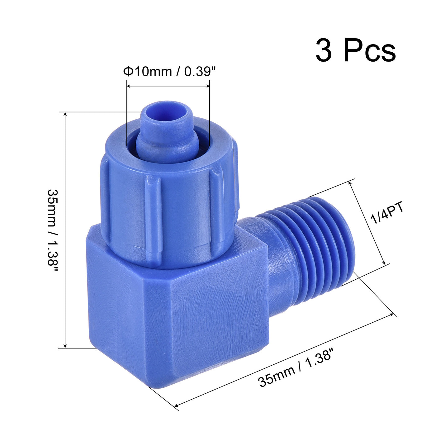 Harfington Elbow Tube Fitting Thread Hose POM Compression Connector