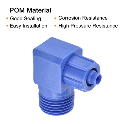 Harfington Elbow Tube Fitting Thread Fit Hose OD POM Compression