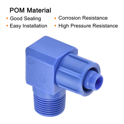 Harfington Elbow Tube Fitting Fit for Hose OD POM Compression Connector