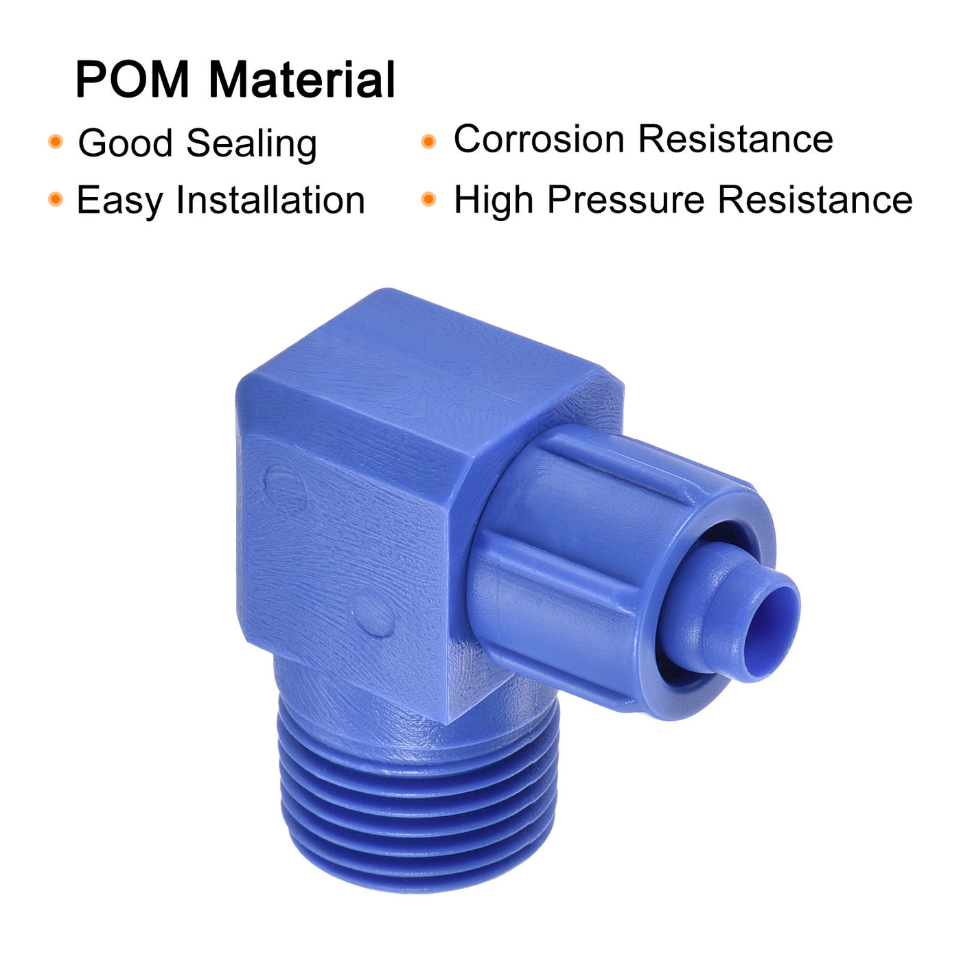 Harfington Elbow Tube Fitting Thread Fit Hose OD POM Compression