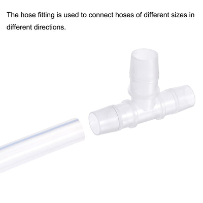 Harfington PP Reducing Barb Hose Fitting T Shape OD Pipe Connector