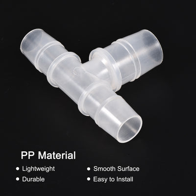 Harfington PP Reducing Barb Hose Fitting Tee T Shape Pipe Connector