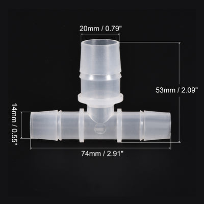 Harfington PP Reducing Barb Hose Fitting Tee T Shape Pipe Connector