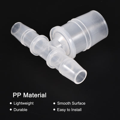 Harfington PP Reducing Barb Hose Fitting Tee T Shape Pipe Connector