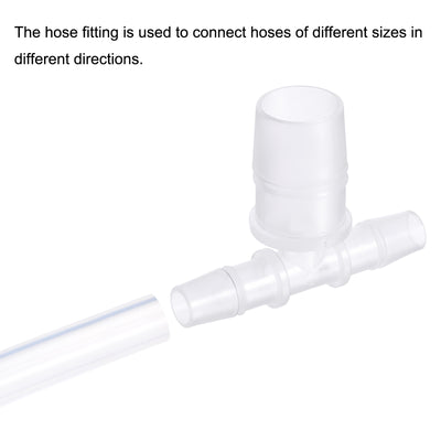 Harfington PP Reducing Barb Hose Fitting Tee T Shape Pipe Connector