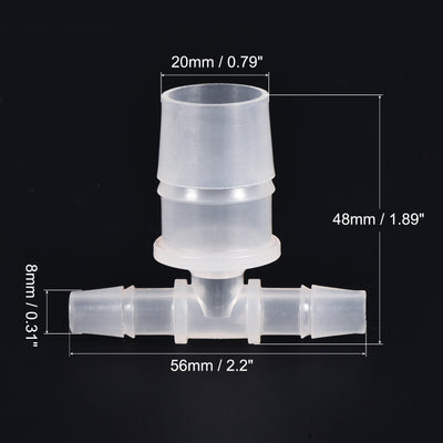 Harfington PP Reducing Barb Hose Fitting Tee T Shape OD Pipe Connector