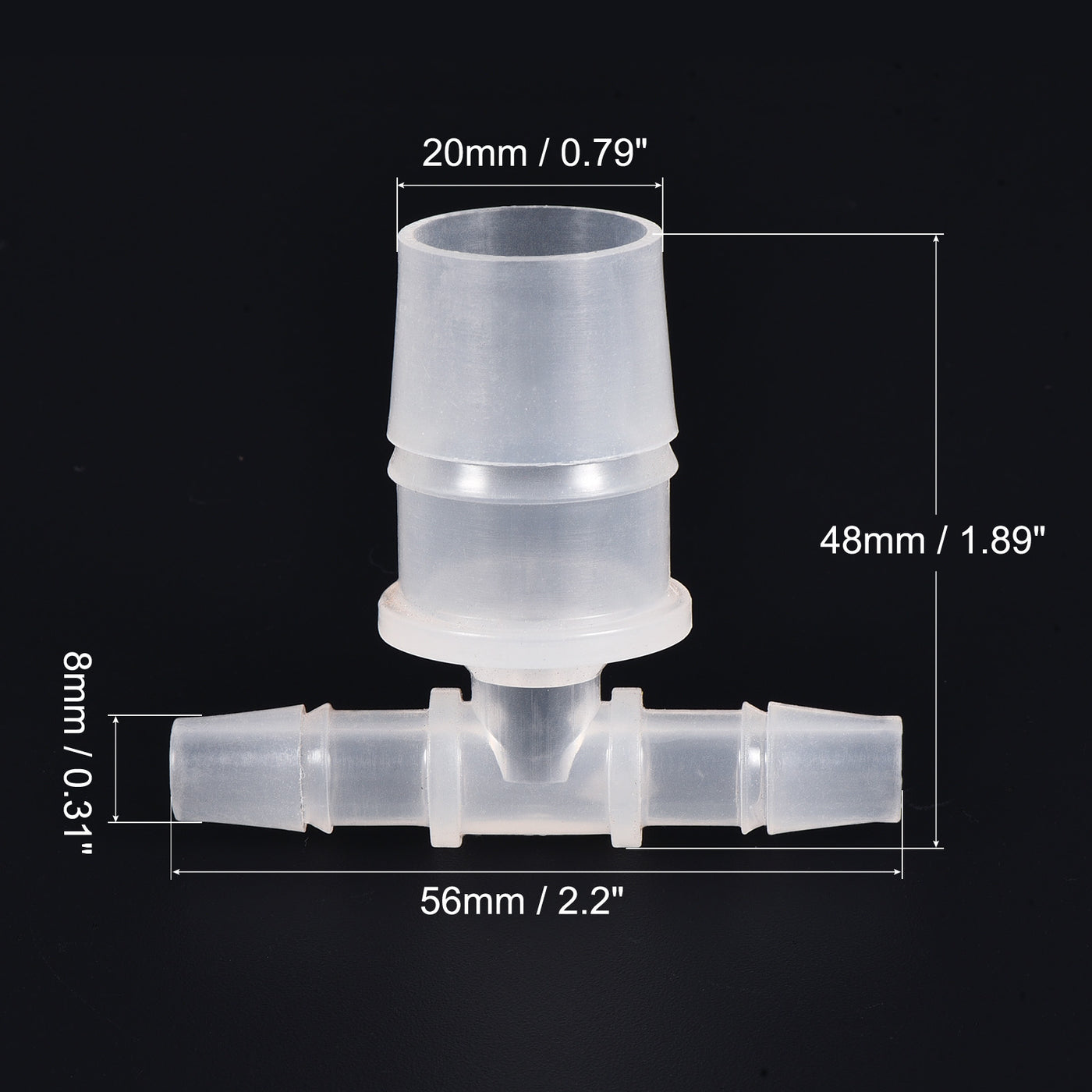 Harfington PP Reducing Barb Hose Fitting Tee T Shape Pipe Connector