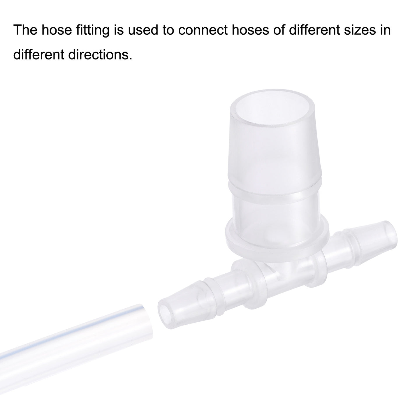 Harfington PP Reducing Barb Hose Fitting Tee T Shape OD Pipe Connector