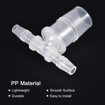 Harfington PP Reducing Barb Hose Fitting Tee T Shape Pipe Connector
