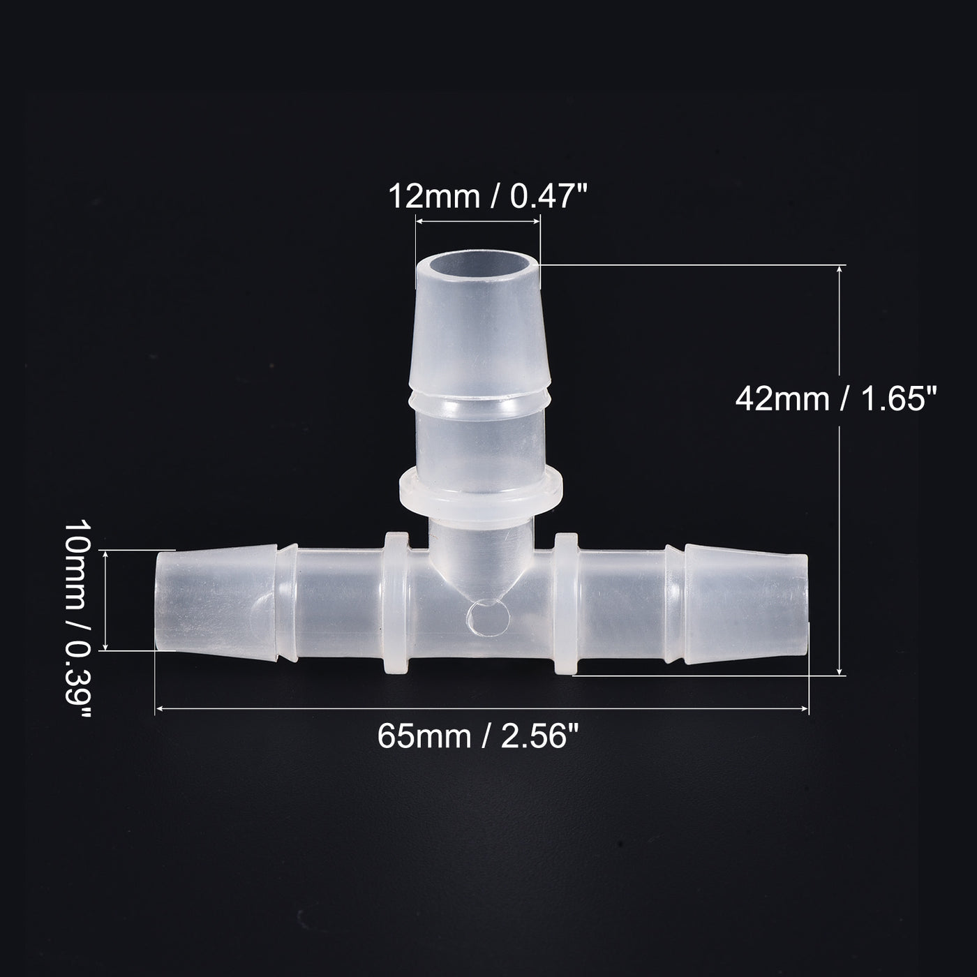 Harfington PP Reducing Barb Hose Fitting Tee T Shape Pipe Connector