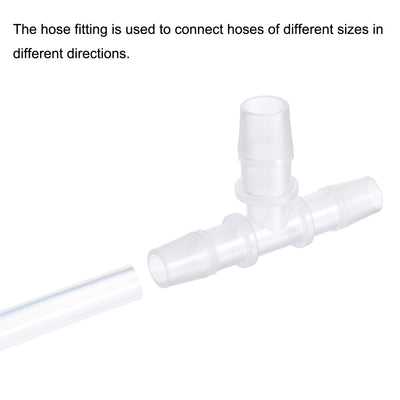 Harfington PP Reducing Barb Hose Fitting Tee T Shape Pipe Connector