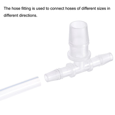 Harfington PP Reducing Barb Hose Fitting Tee T Shape Pipe Connector