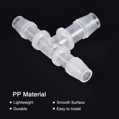 Harfington PP Reducing Barb Hose Fitting Tee T Shape OD Pipe Connector