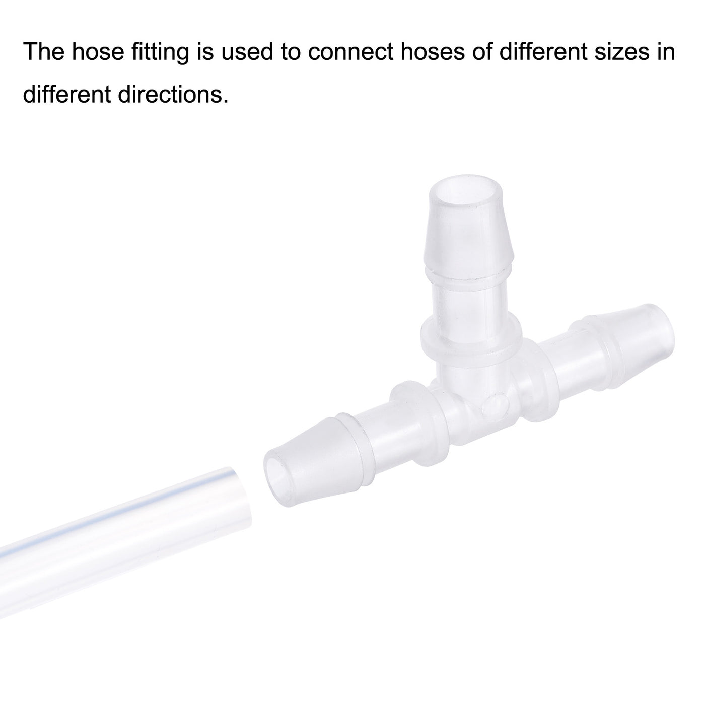 Harfington PP Reducing Barb Hose Fitting Tee T Shape OD Pipe Connector