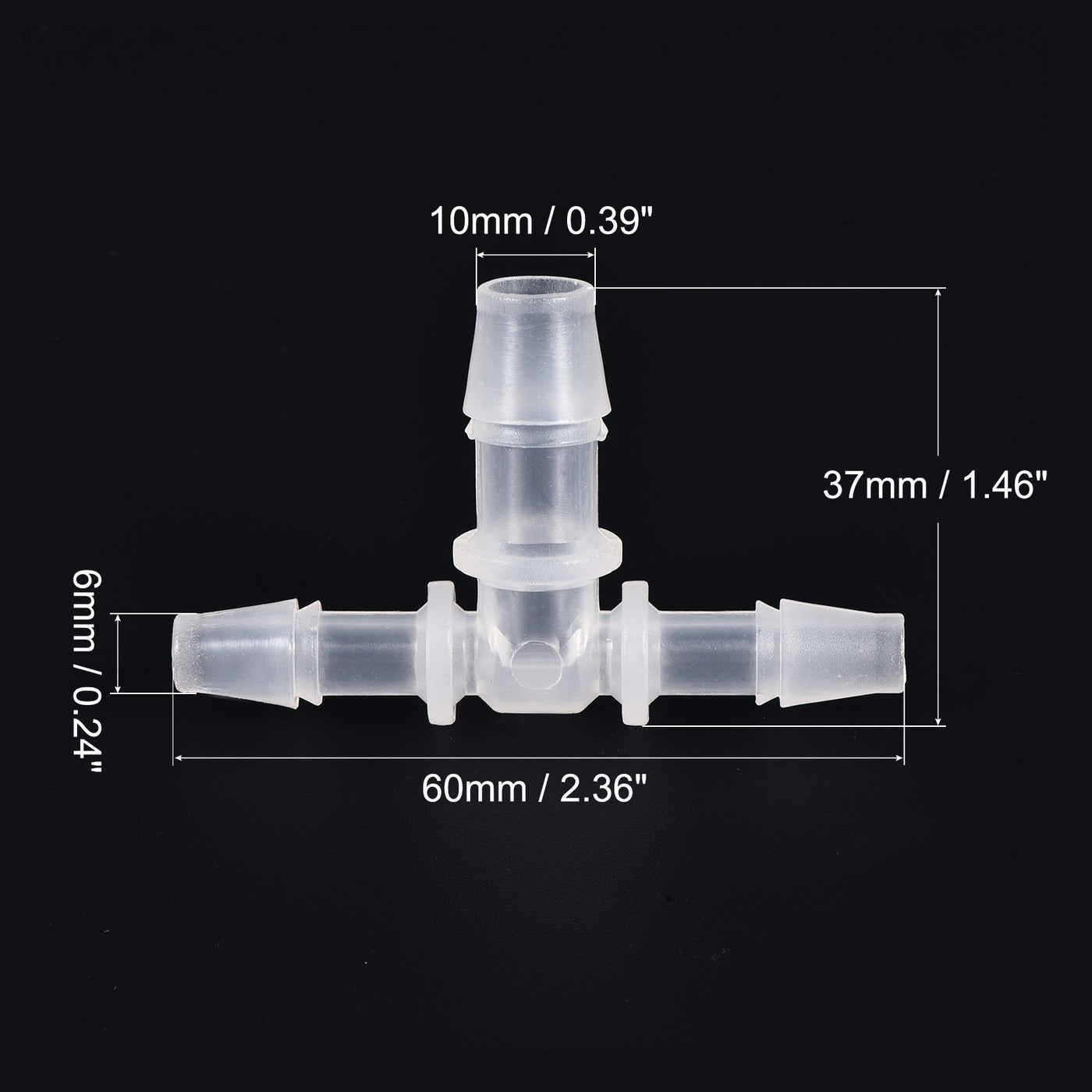 Harfington PP Reducing Barb Hose Fitting Tee T Shape OD Pipe Connector
