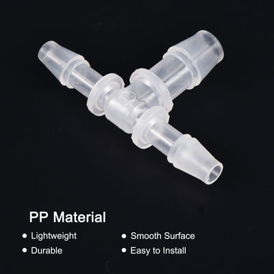 Harfington PP Reducing Barb Hose Fitting Tee T Shape OD Pipe Connector