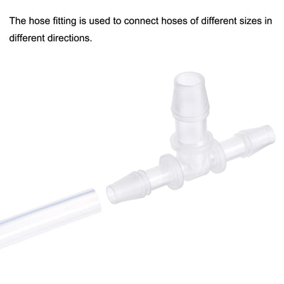 Harfington PP Reducing Barb Hose Fitting Tee T Shape Pipe Connector