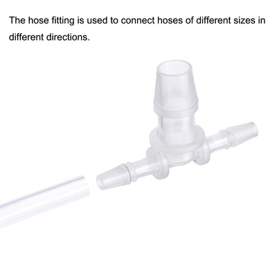 Harfington PP Reducing Barb Hose Fitting Tee T Shape Pipe Connector