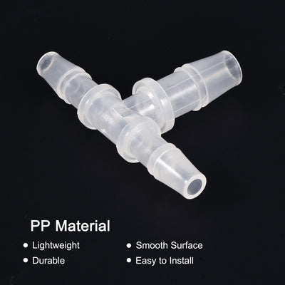 Harfington PP Reducing Barb Hose Fitting Tee T Shape OD Pipe Connector