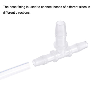 Harfington PP Reducing Barb Hose Fitting Tee T Shape OD Pipe Connector