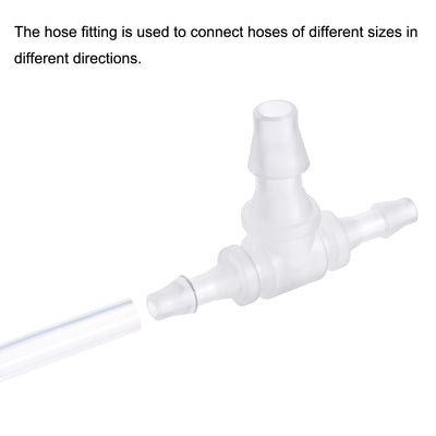 Harfington PP Reducing Barb Hose Fitting Tee T Shape OD Pipe Connector