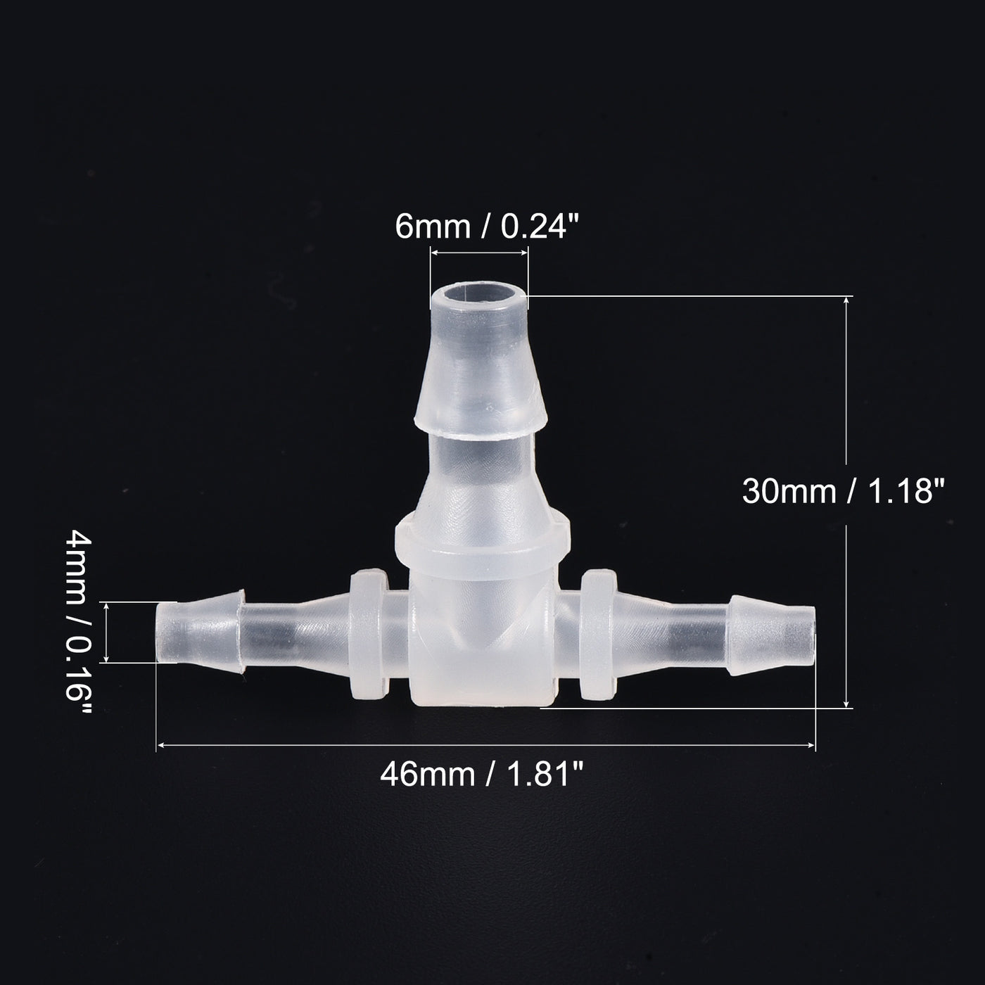 Harfington PP Reducing Barb Hose Fitting Tee T Shape Pipe Connector