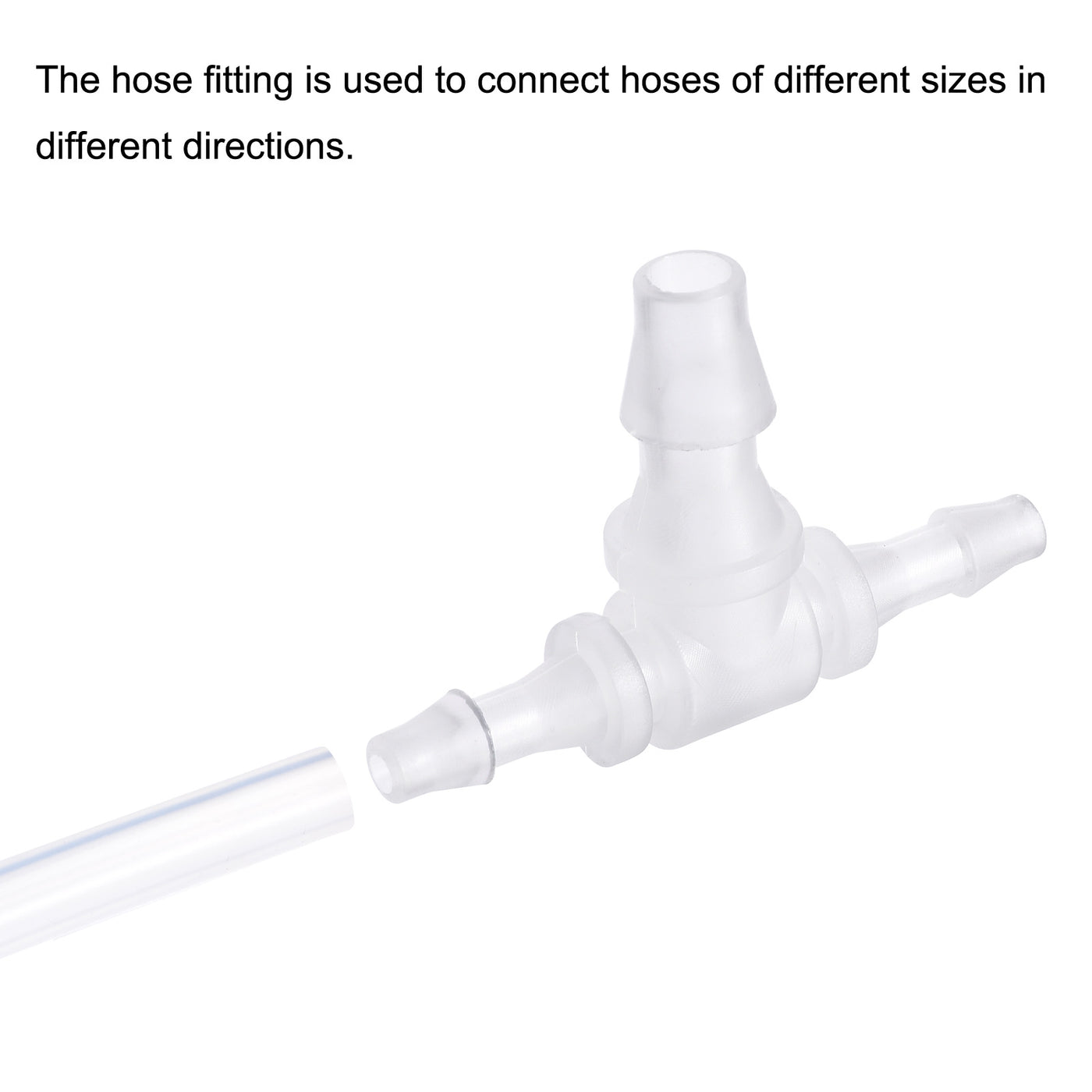 Harfington PP Reducing Barb Hose Fitting Tee T Shape Pipe Connector